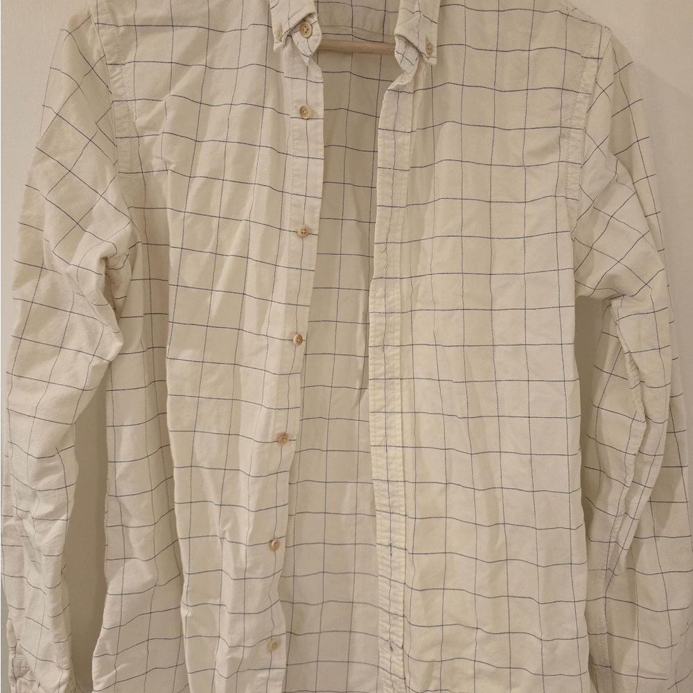 BLAUW Scotch & Soda White and Blue Wide Checkered Shirt